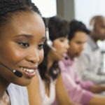 employees at a web response call center